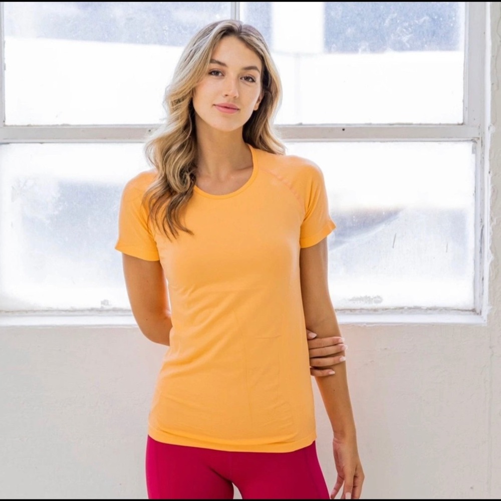 Senita Athletics Sporty Seamless Tee, XL Citrus